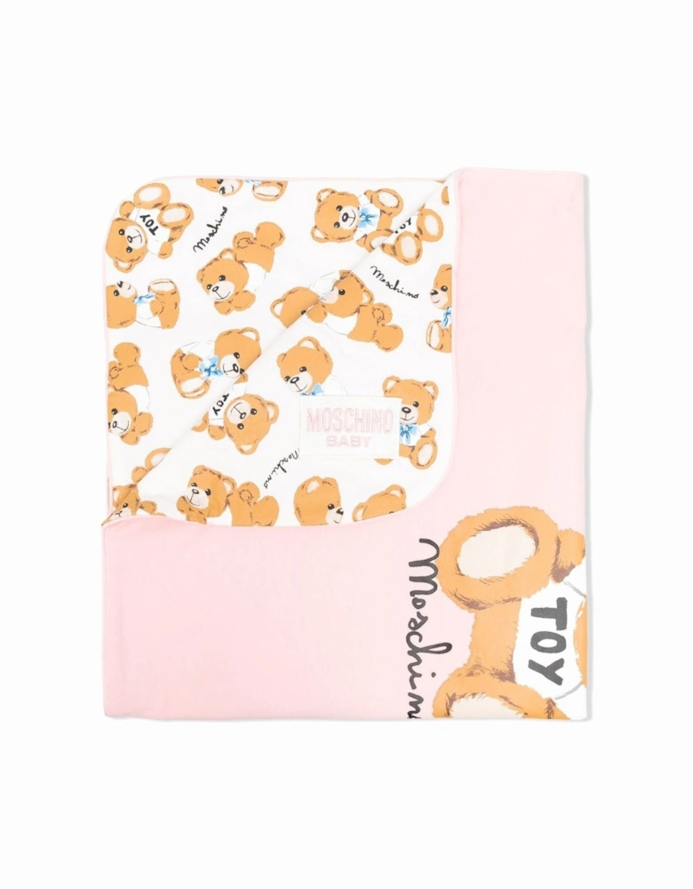 Baby Girls Teddy Bear Blanket Pink