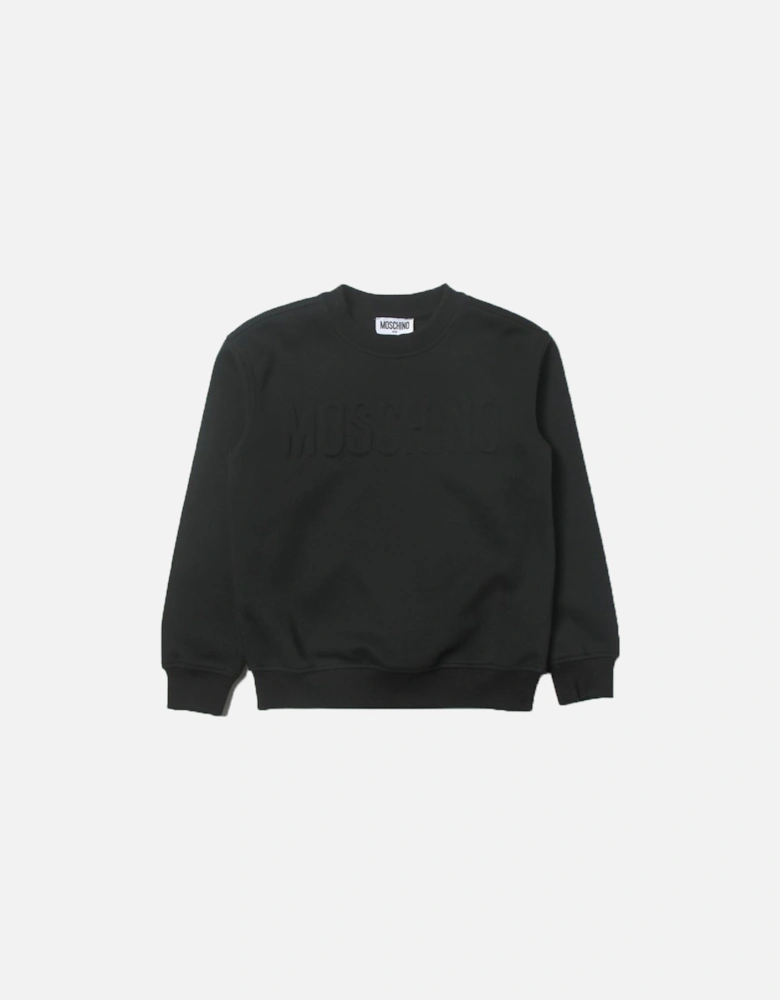 Unisex Kids Embossed Logo Sweater Black