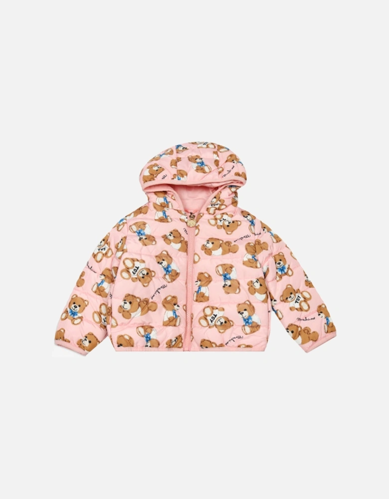 Baby Girls Teddy Bear Puffer Jacket Pink