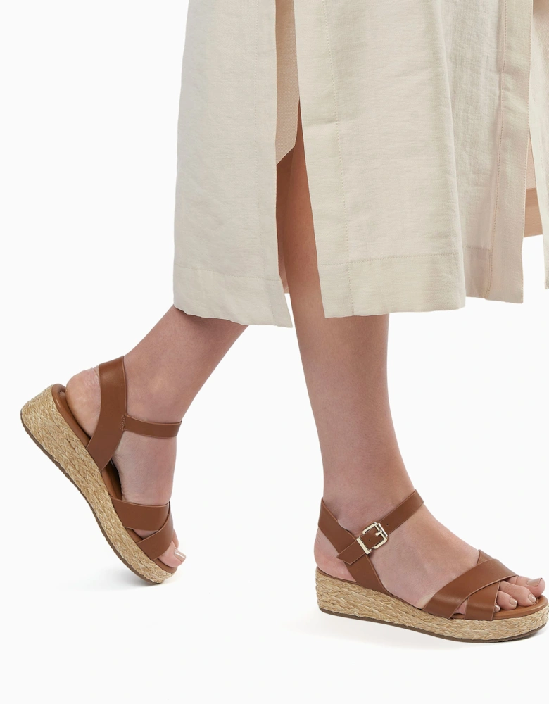 Ladies  Linnie - Wide Fit Woven Flatform Sandals
