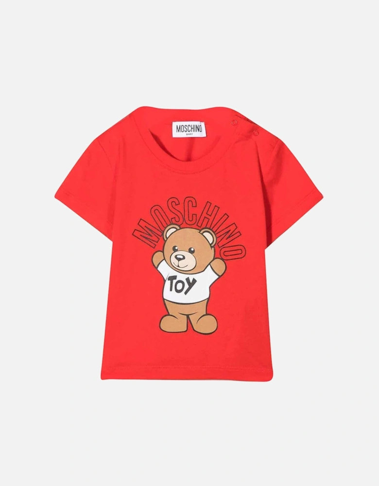 Baby Girls Teddy Bear T-shirt Red