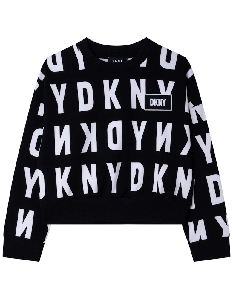 girls Iconic Logo Sweater Black