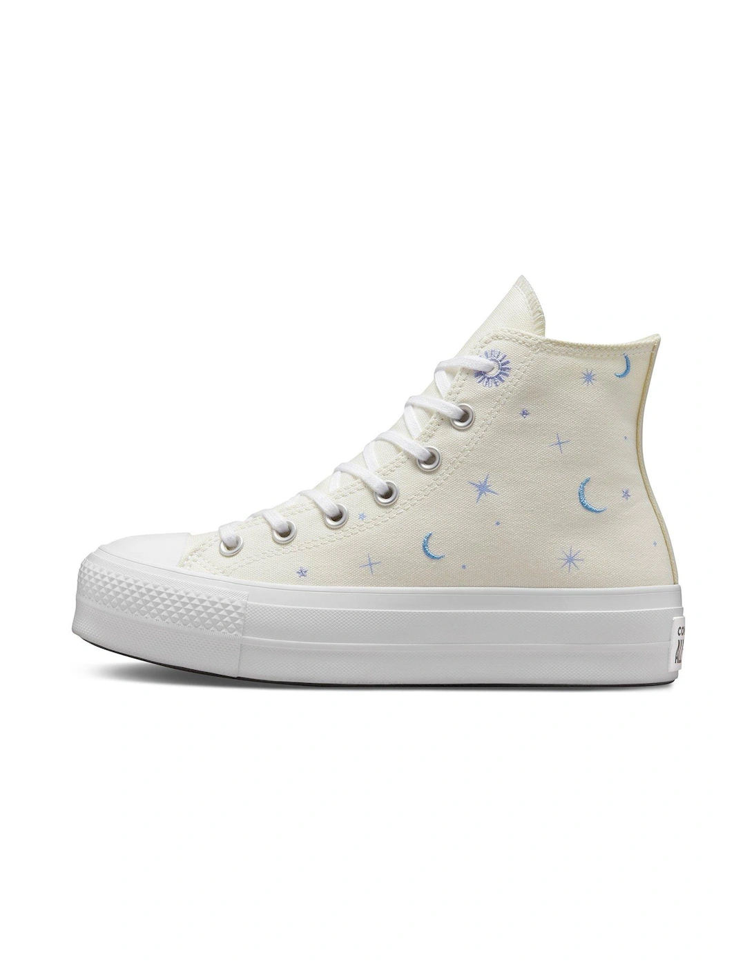 Converse Womens Chuck Taylor All Star Lift Hi Top Trainers - White/Blue, 3 of 2
