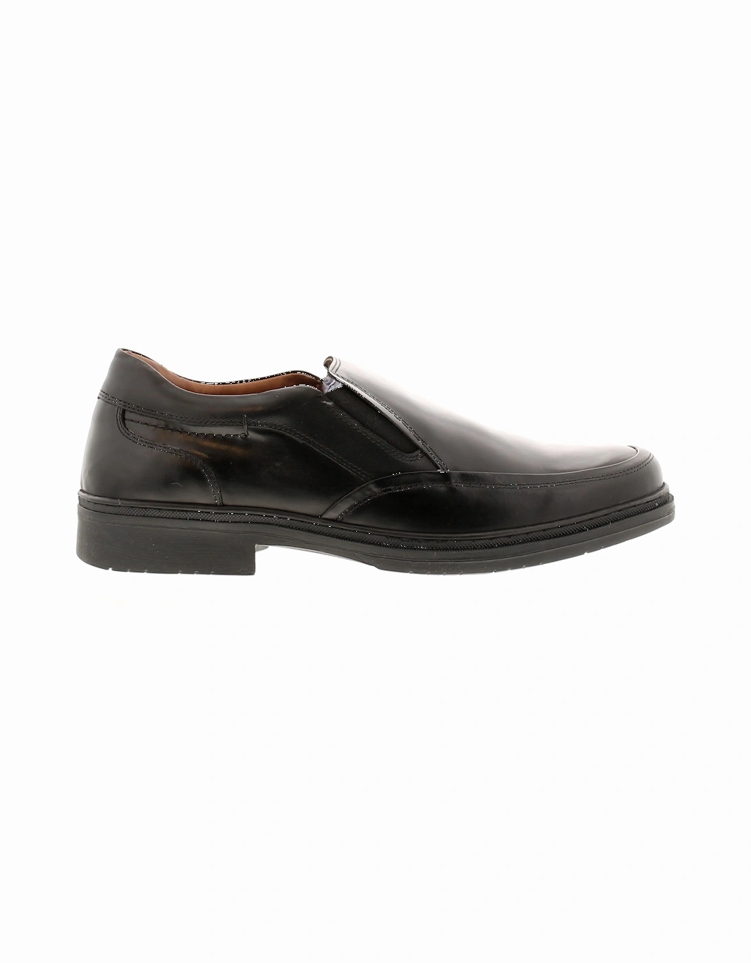 Mens Shoes Wander Smart Twin Gusset Slip On Leather Black UK Size