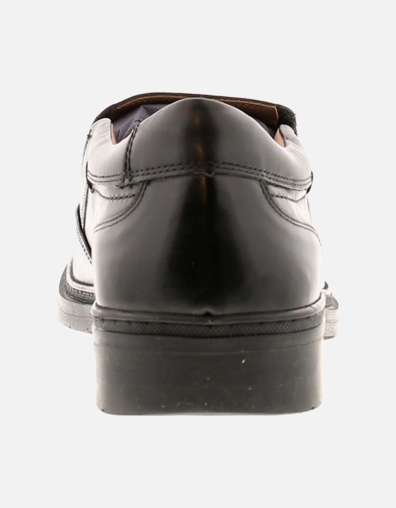Mens Shoes Wander Smart Twin Gusset Slip On Leather Black UK Size
