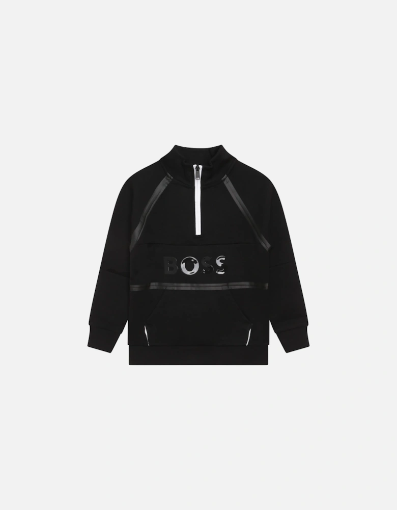 Boys Chest Logo Track Top Black