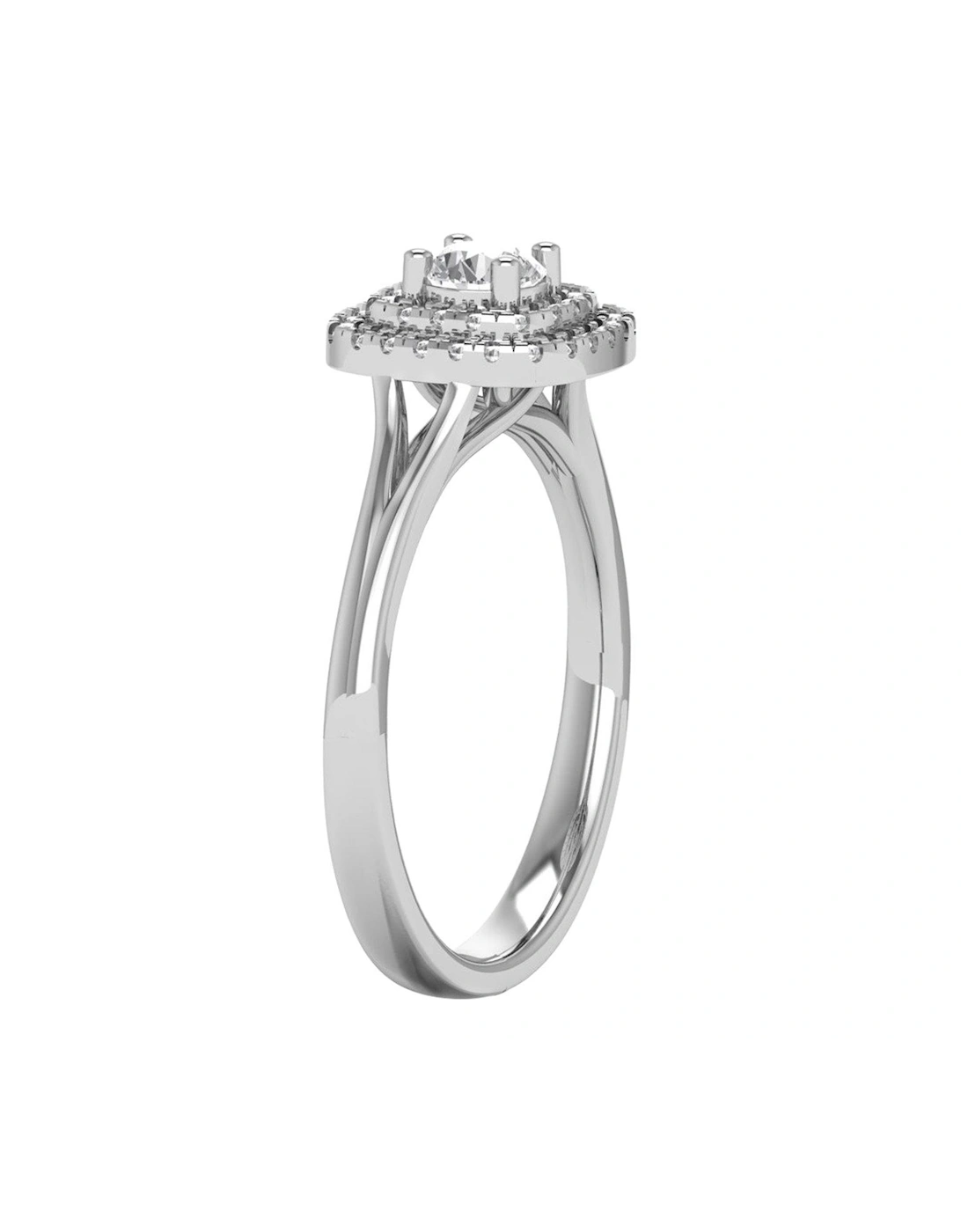 9ct White Gold 0.45ct Diamond Square Engagement Ring