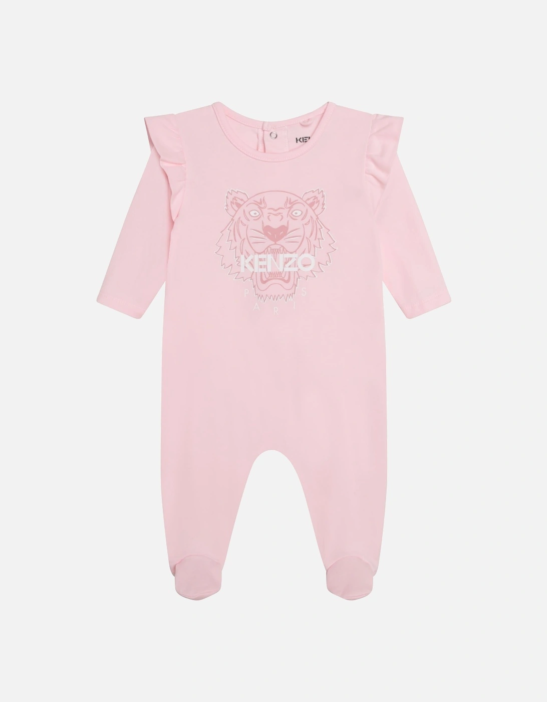 Baby Girls Tiger Logo Sleepsuit Pink, 2 of 1
