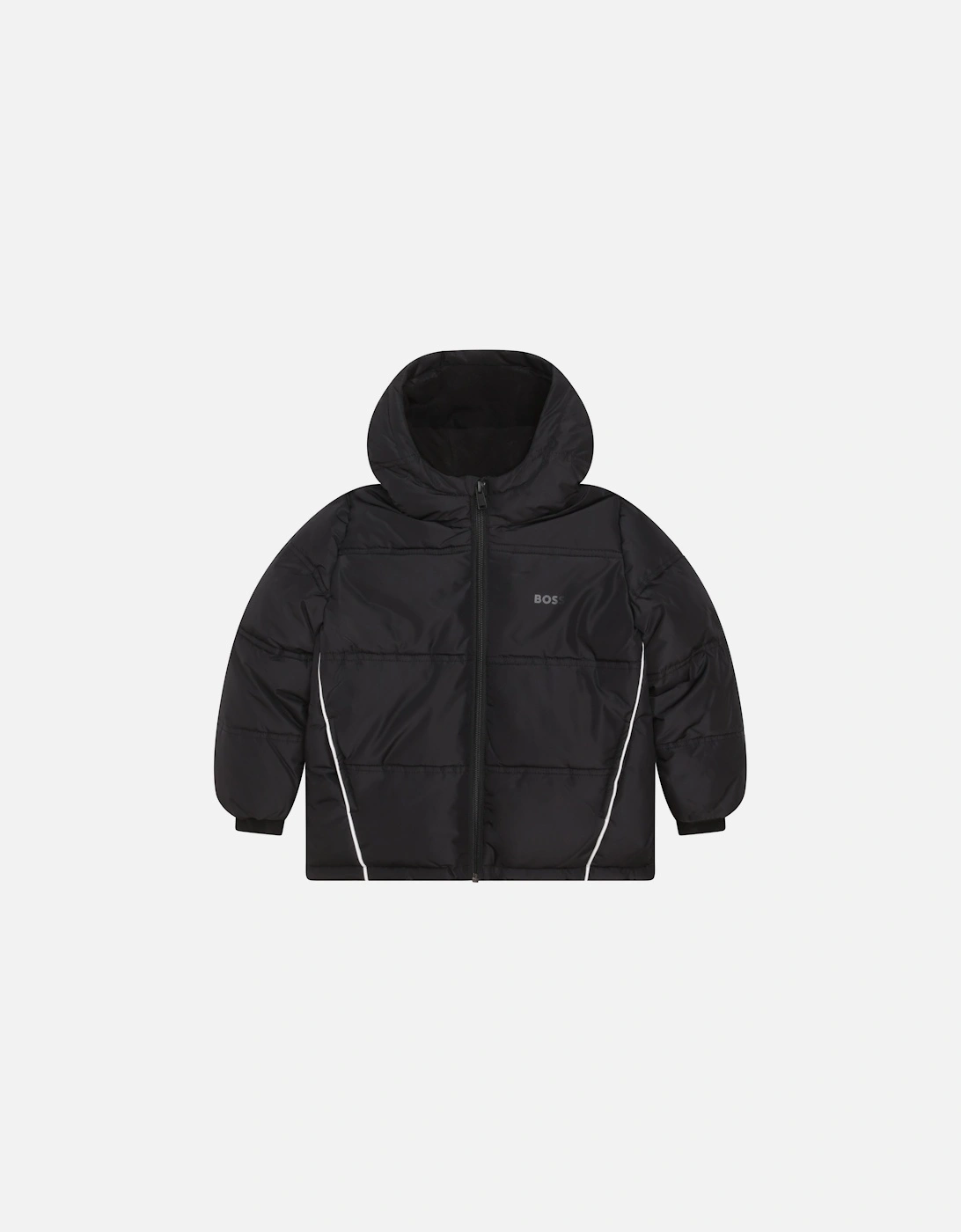 Boys Puffer Jacket Black, 2 of 1