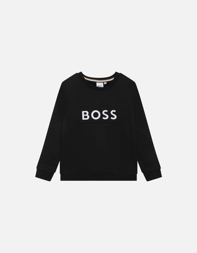Boys Embossed Logo Sweater Navy