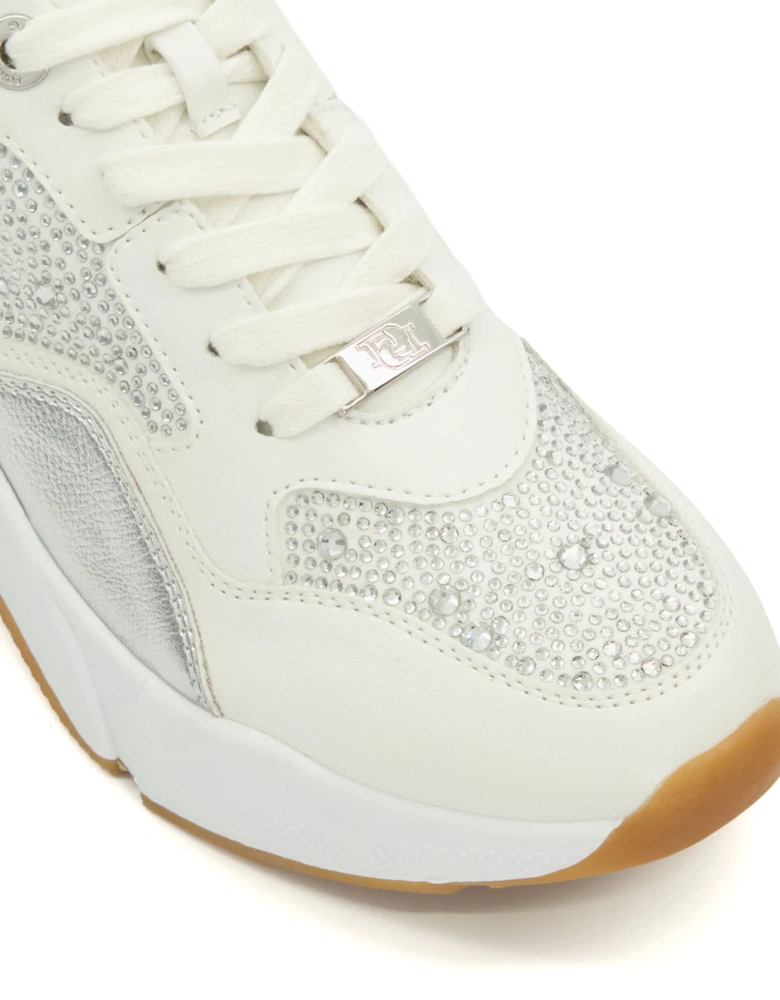 Ladies Eagerlys - Diamante Chunky Lace-Up Runner Trainers