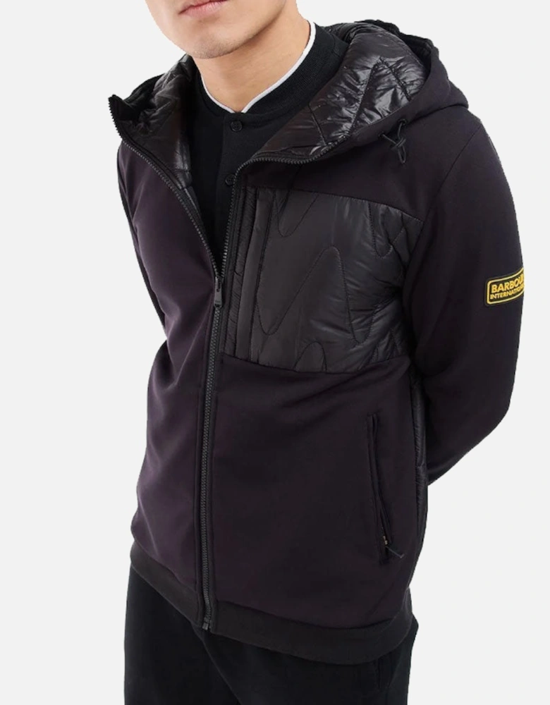 International Racer Hooded Quilted Jacketed Sweat - Black