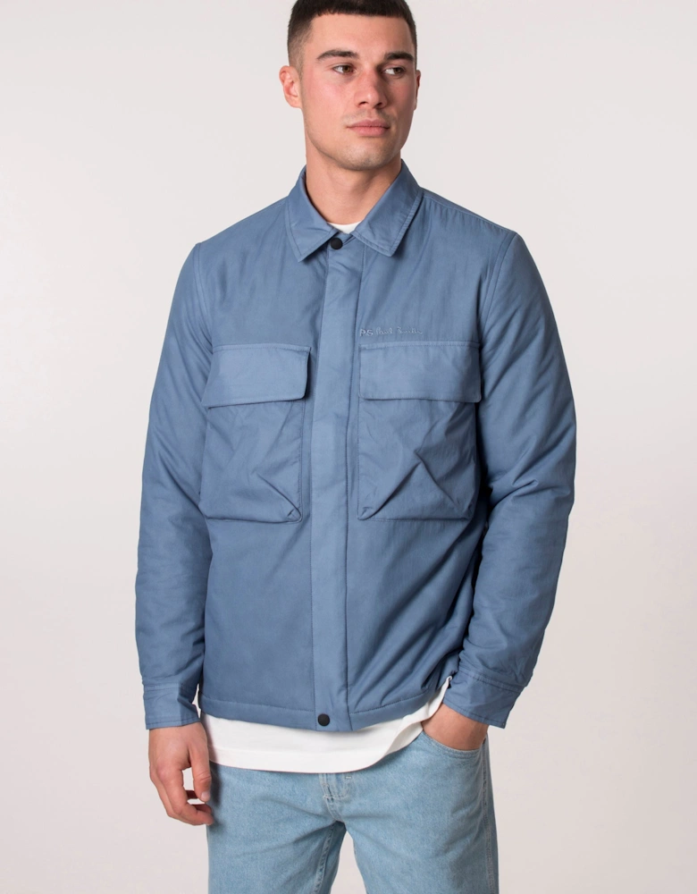 Zip Through Ripstop Wadded Overshirt