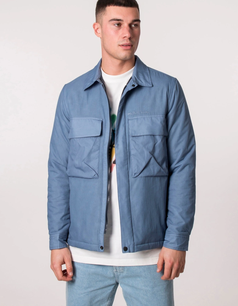 Zip Through Ripstop Wadded Overshirt