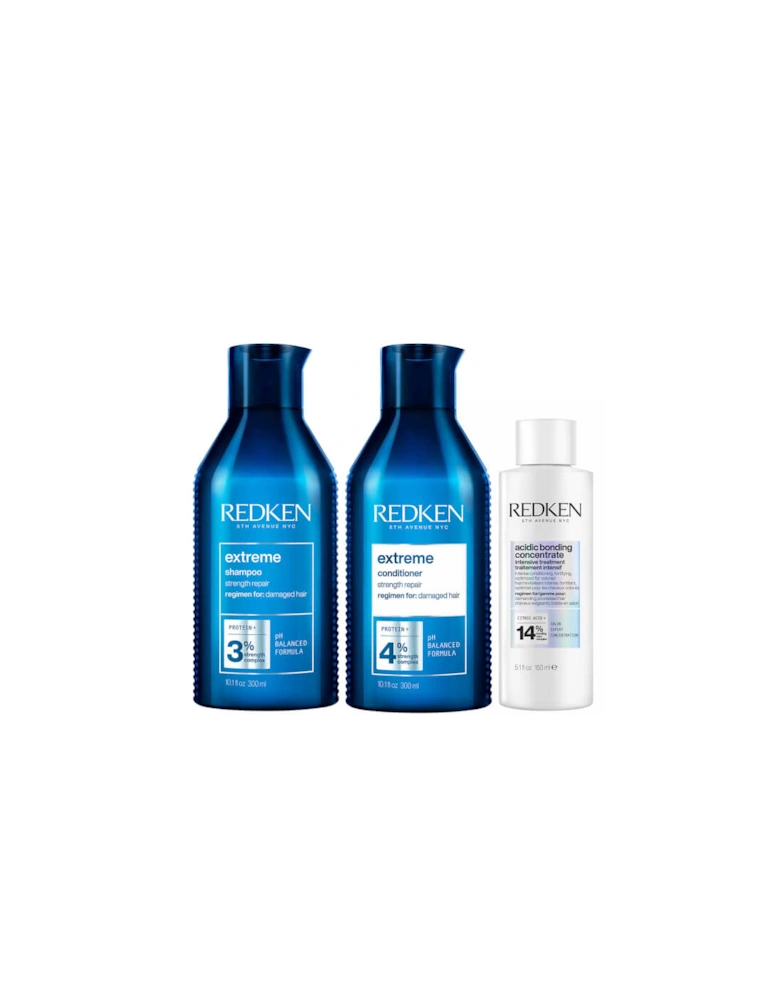 Acidic Bonding Concentrate Intensive Pre-Treatment, Shampoo and Conditioner Bundle