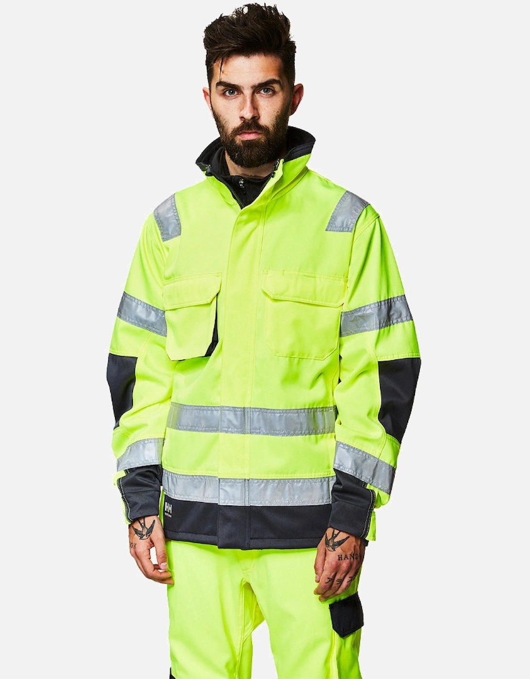 Mens Alna Durable High-Vis Construction Workwear Jacket, 3 of 2