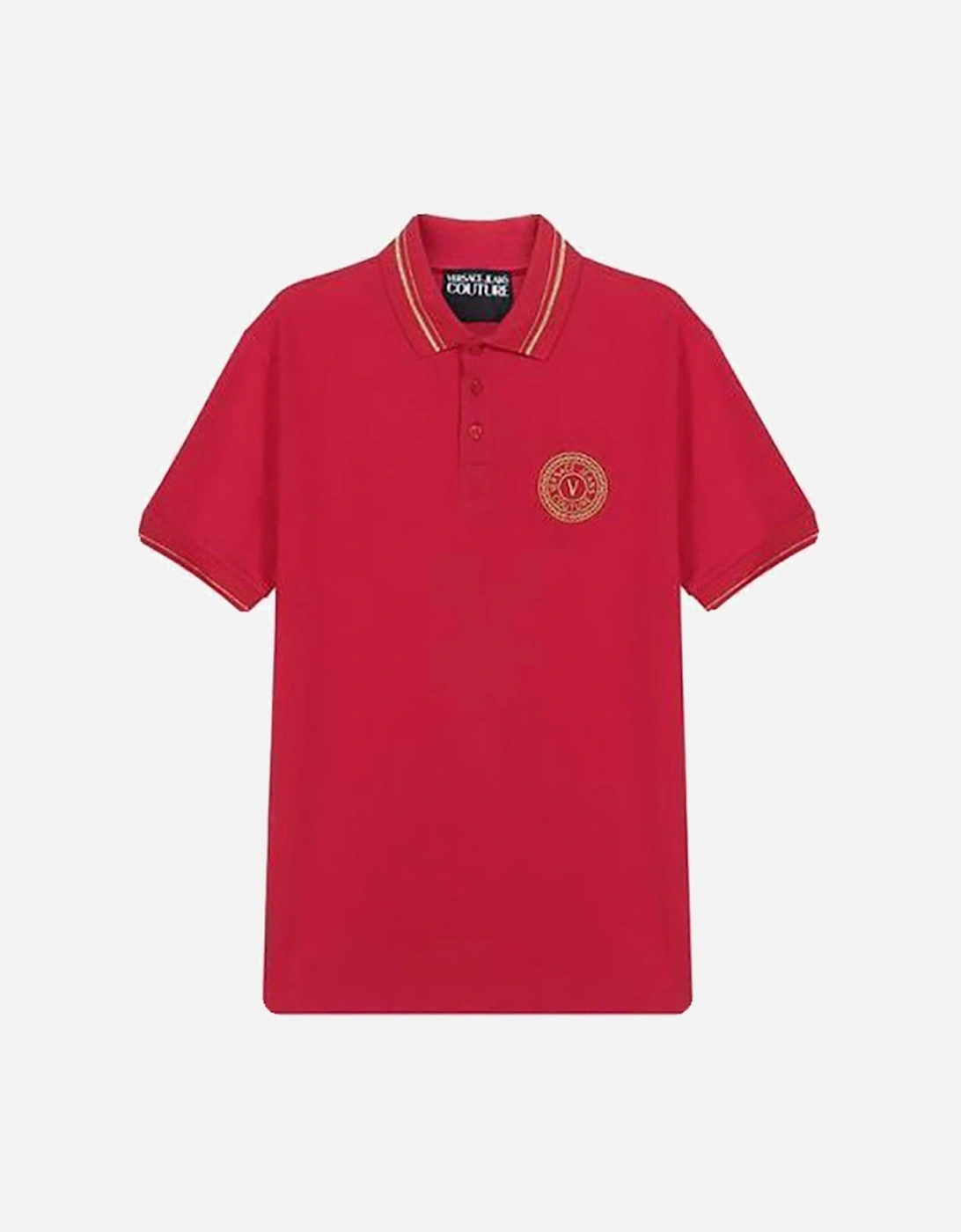 Jeans Couture V Emblem Logo Polo Red, 3 of 2