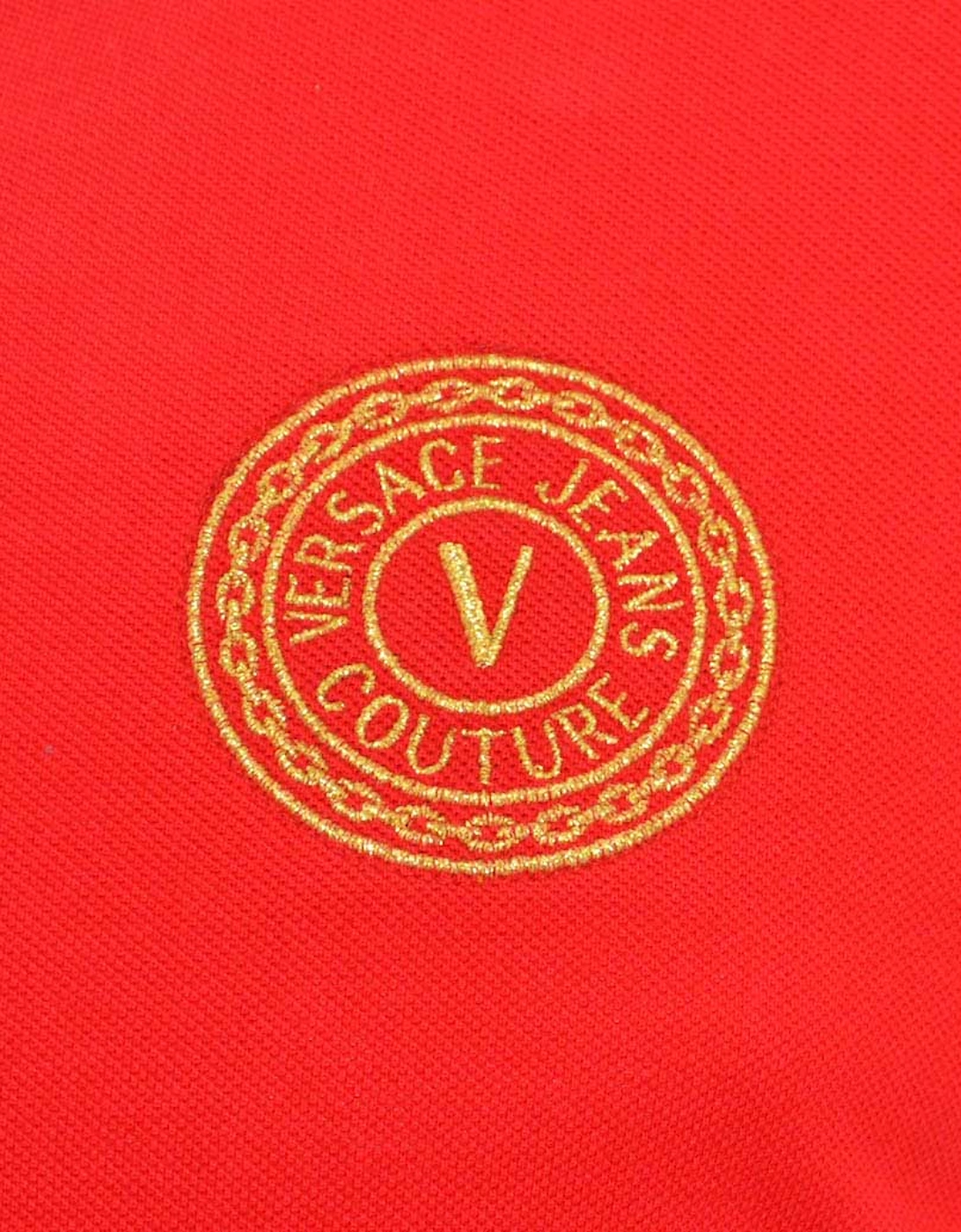 Jeans Couture V Emblem Logo Polo Red