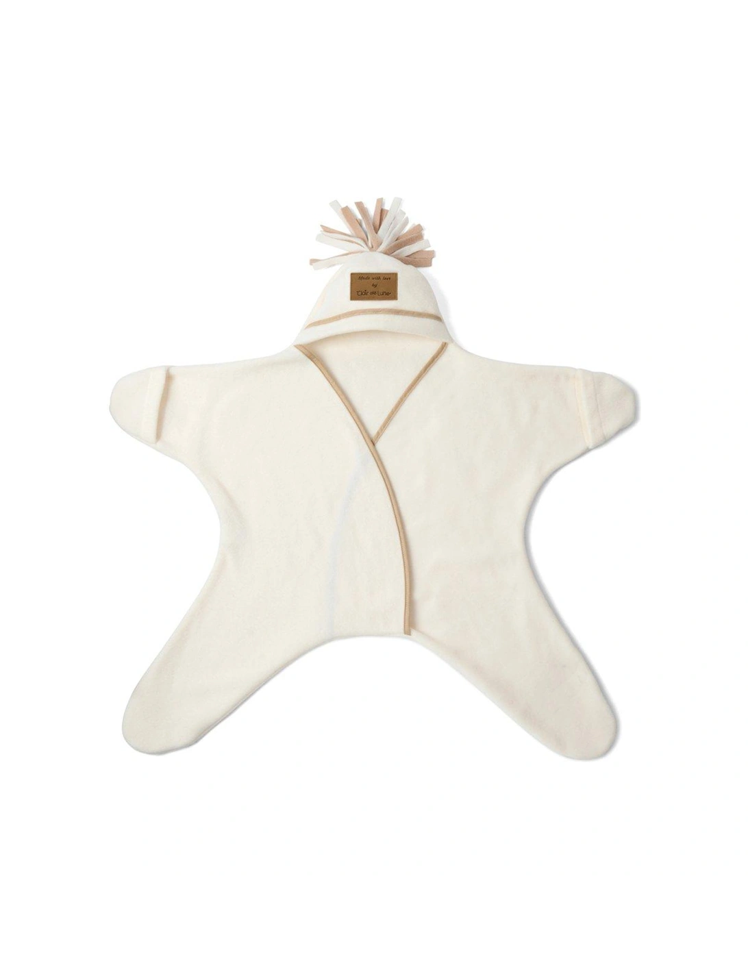 Star Fleece Baby Wrap Blanket (0-6 months) - Cream, 2 of 1