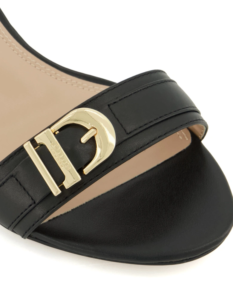 Ladies  Jessie - Wide Fit Branded-Buckle Heeled Sandals