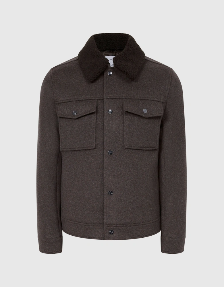 Wool Blend Blouson Jacket