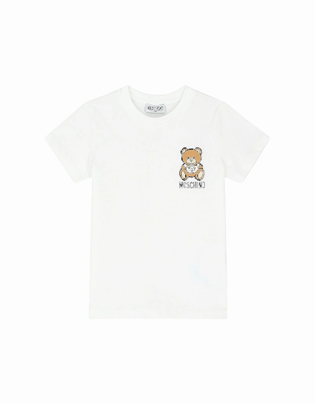 Kid-Teen Pixelated Teddy Bear T-shirt White, 2 of 1