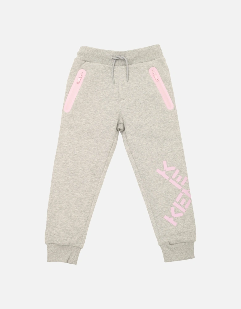 Girls Side Logo Track Pants Grey