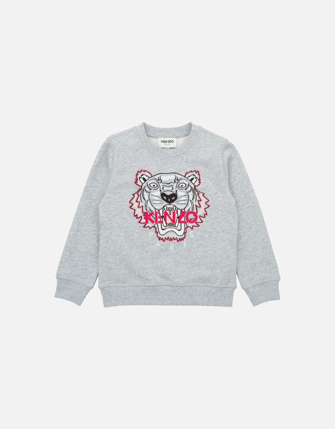 Girls Tiger Logo Sweater Grey, 4 of 3