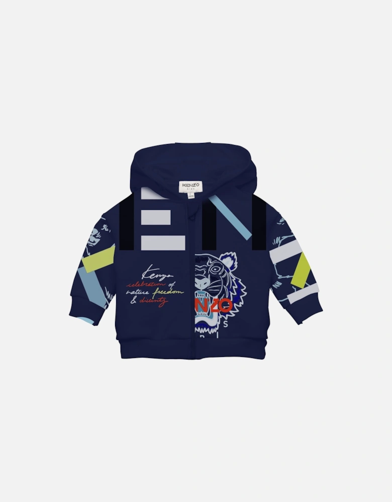 Baby Boys Multi Iconic Zip Up Cardigan Blue
