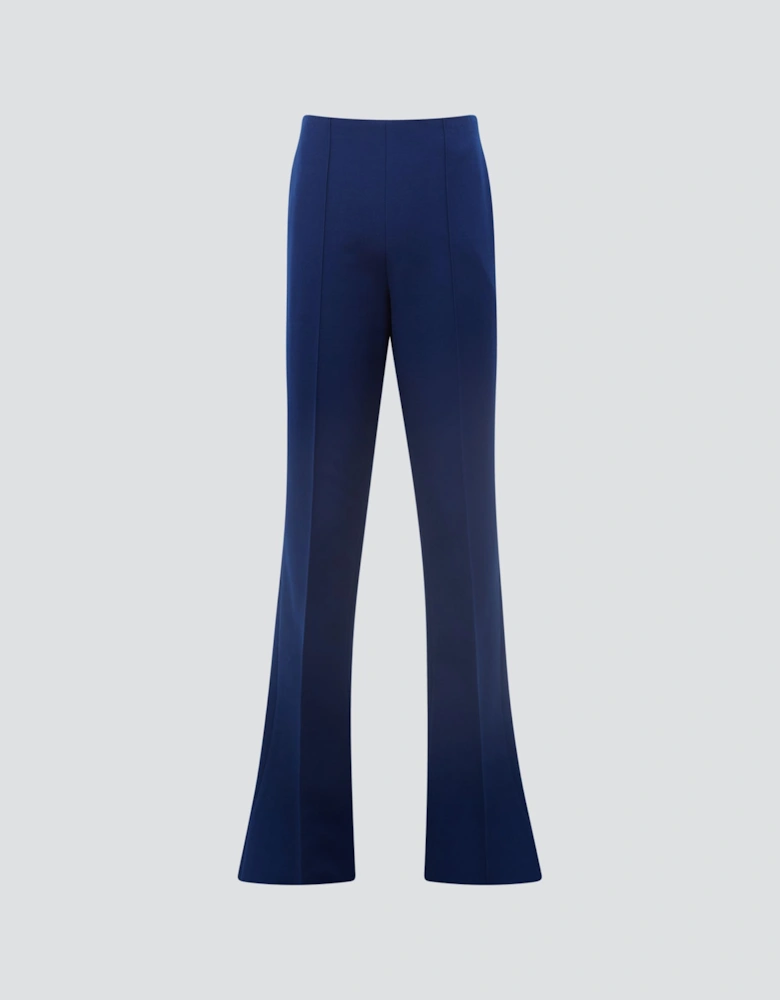 Mid Rise Flared Wool Trousers