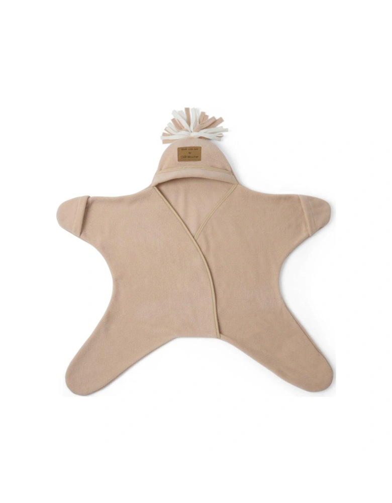 Star Fleece Baby Wrap Blanket (0-6 months) - Oatmeal