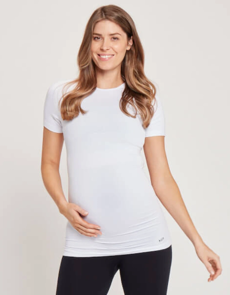 Women's Maternity Seamless Short Sleeve T-Shirt - White