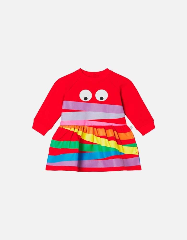 Baby Girls Eyes Logo Jersey Dress Red