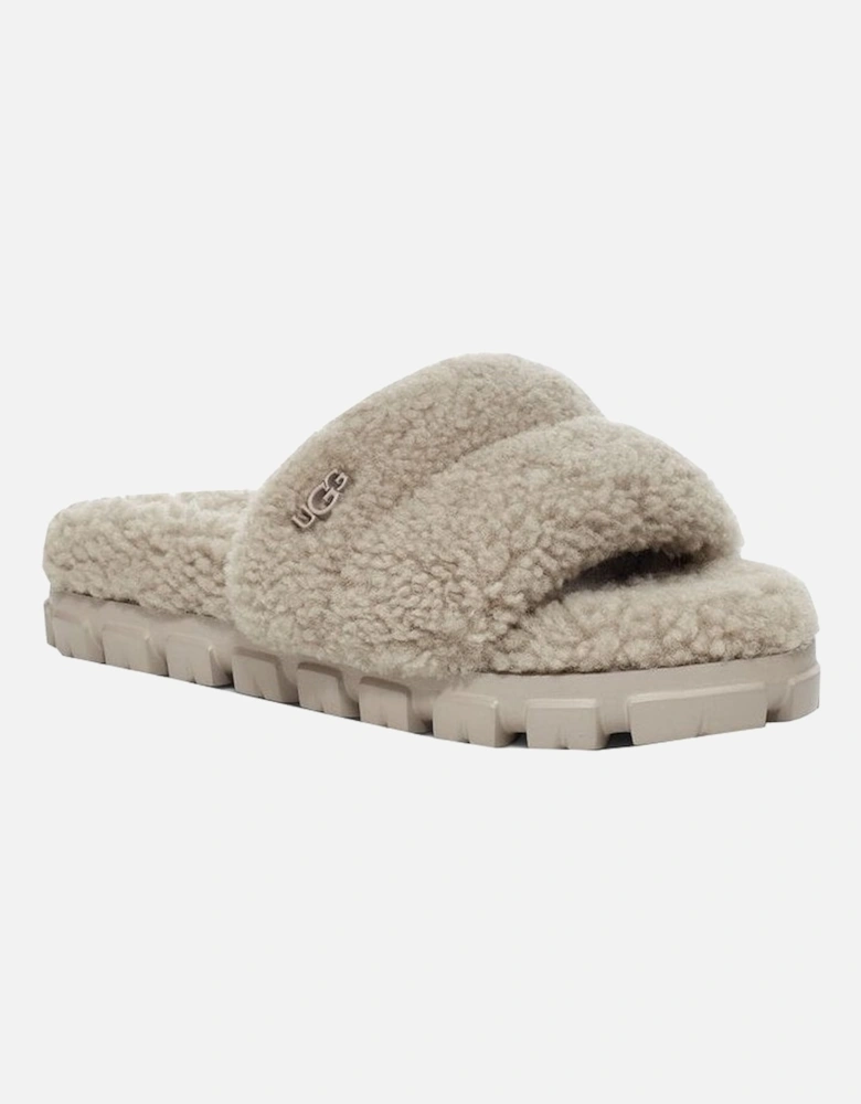 Women's Grey Goat Cozetta Curly Slippers.