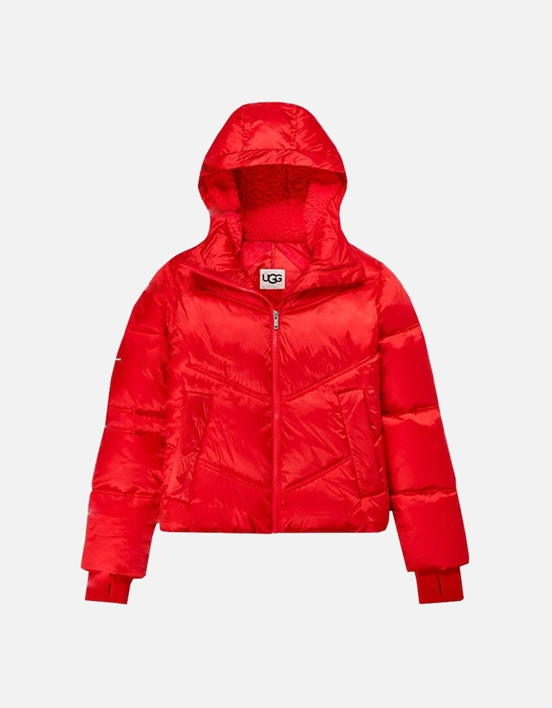 Women's Red Ignite Cropped Ronney Puffer Jacket, 4 of 3