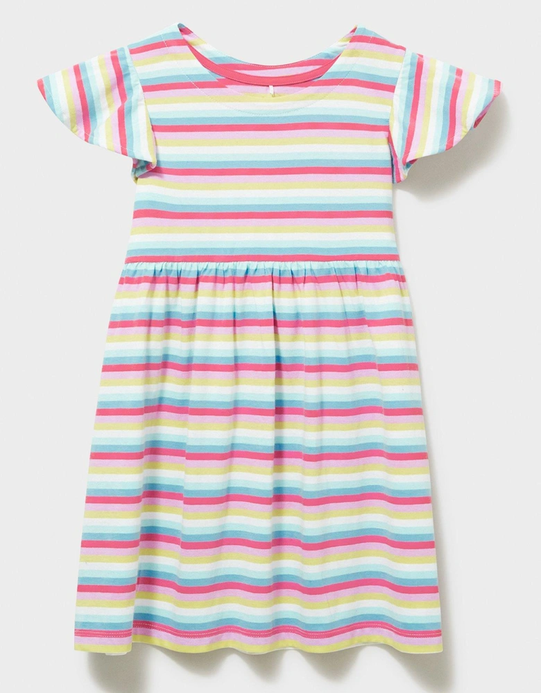Girls Jersey Stripe Dress - Multi