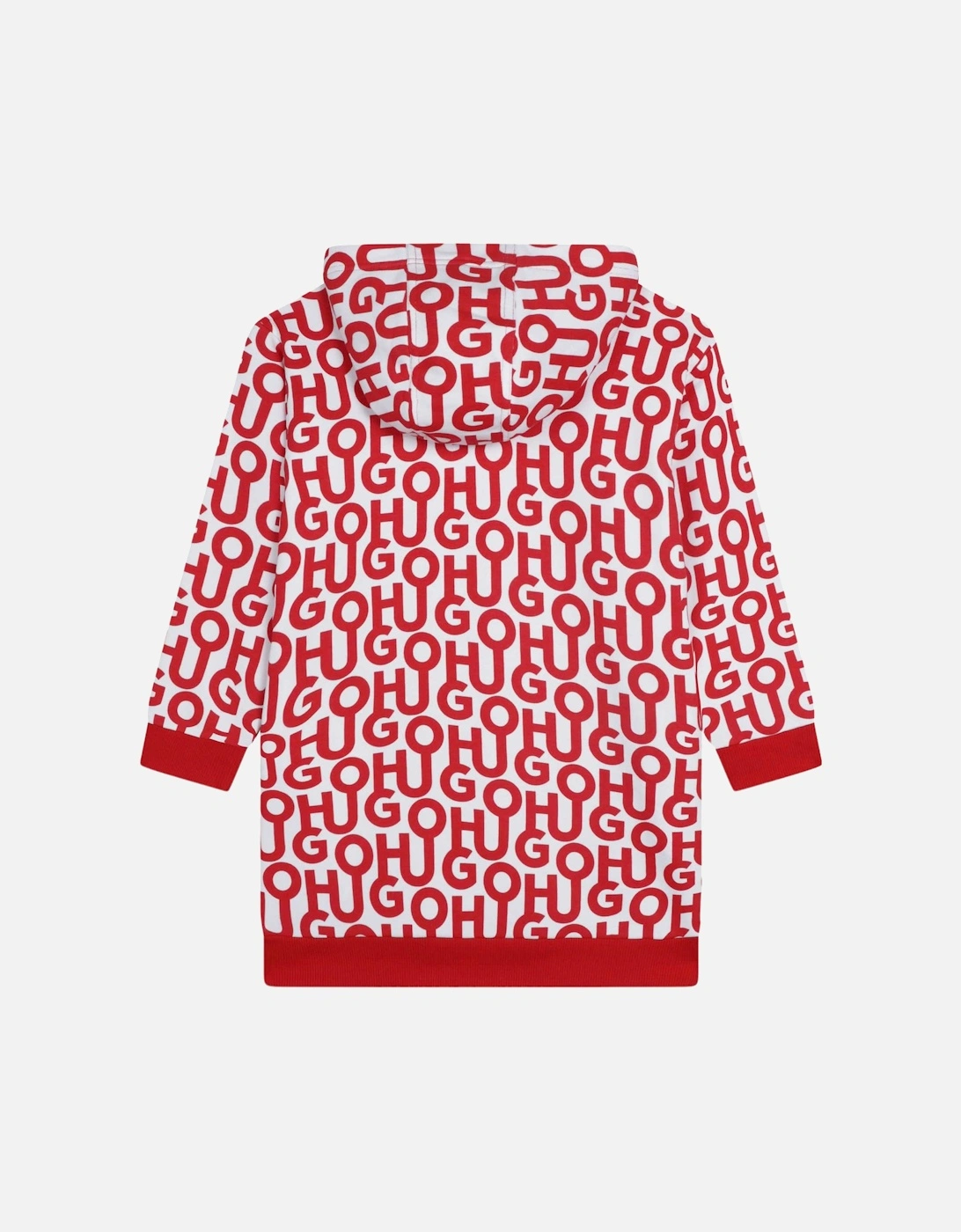 Red and White Logo Hoody Dress