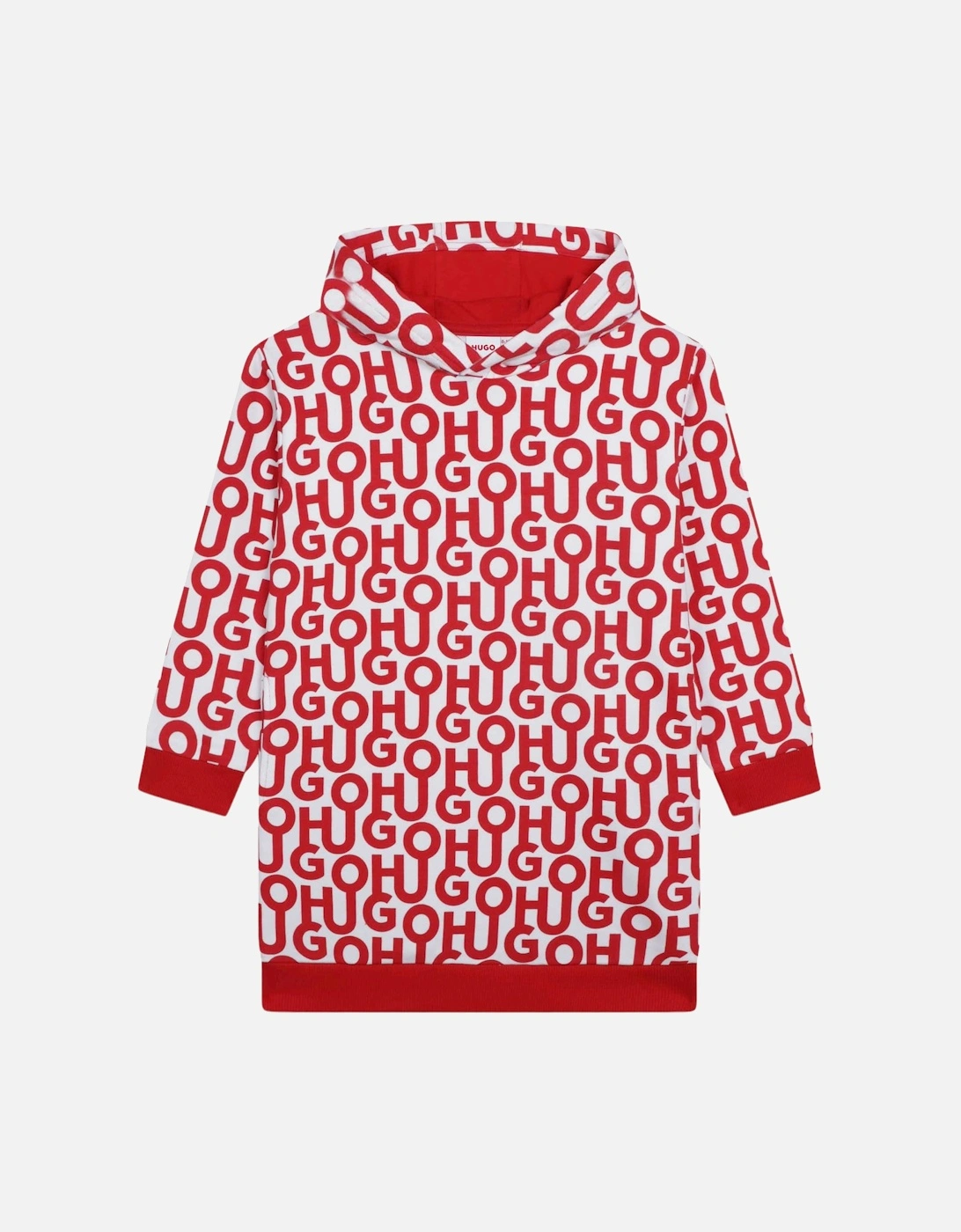 Red and White Logo Hoody Dress, 4 of 3
