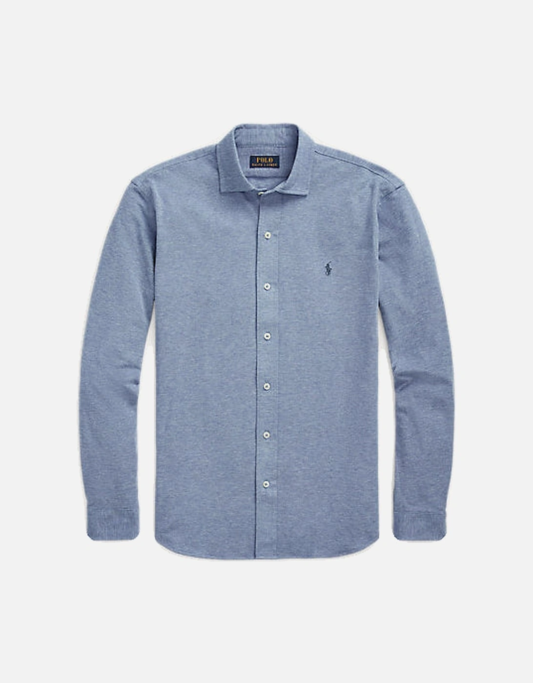 Polo Jacquard-Textured Mesh Shirt Blue, 2 of 1