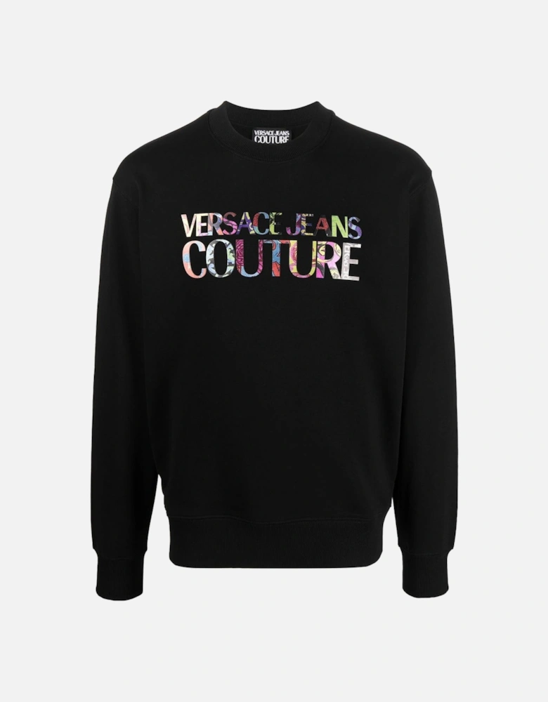 Jeans Couture Multicolour Logo Print Sweatshirt Black