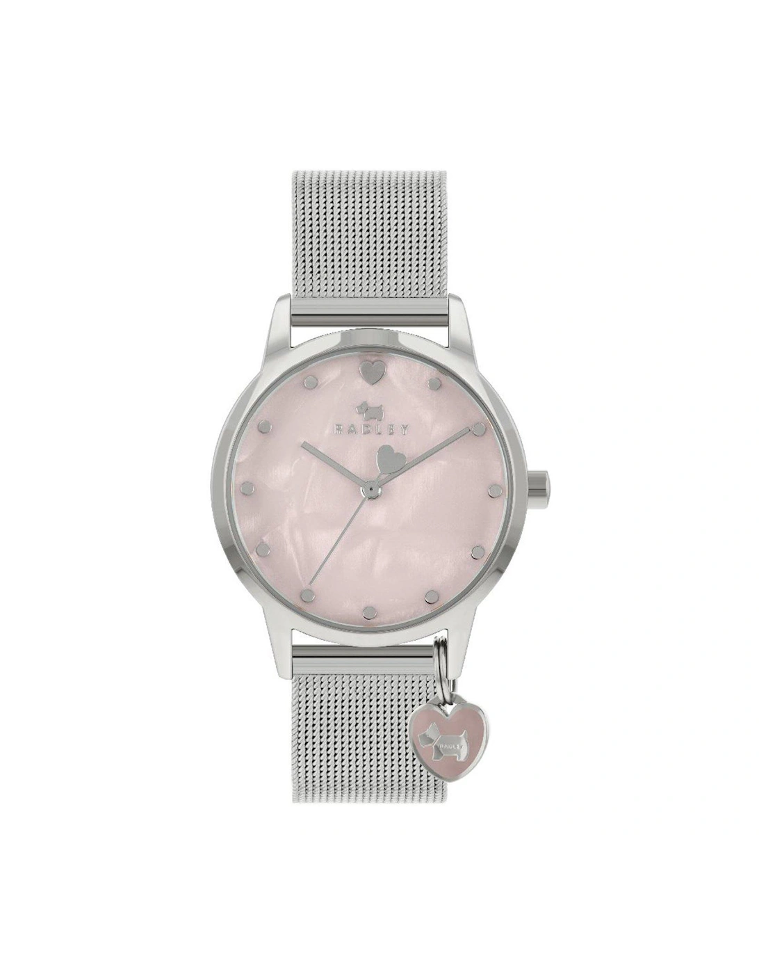 Ladies Silver Stainless Steel Mesh Strap Watch, 2 of 1