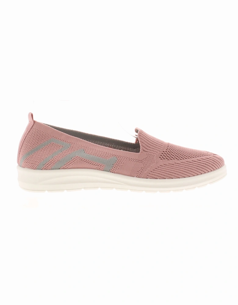 Womens Flat Shoes Knit Slip On pink UK Size