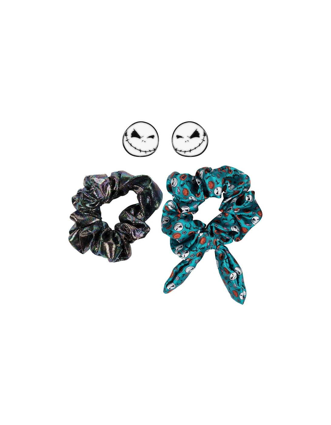 Nightmare Before Christmas blue & black 2 piece Scrunchie & Earring set, 3 of 2