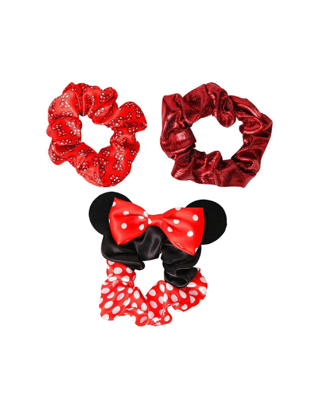 Minnie Mouse Red & Black 3-Piece Hair Scrunchie Set, 3 of 2