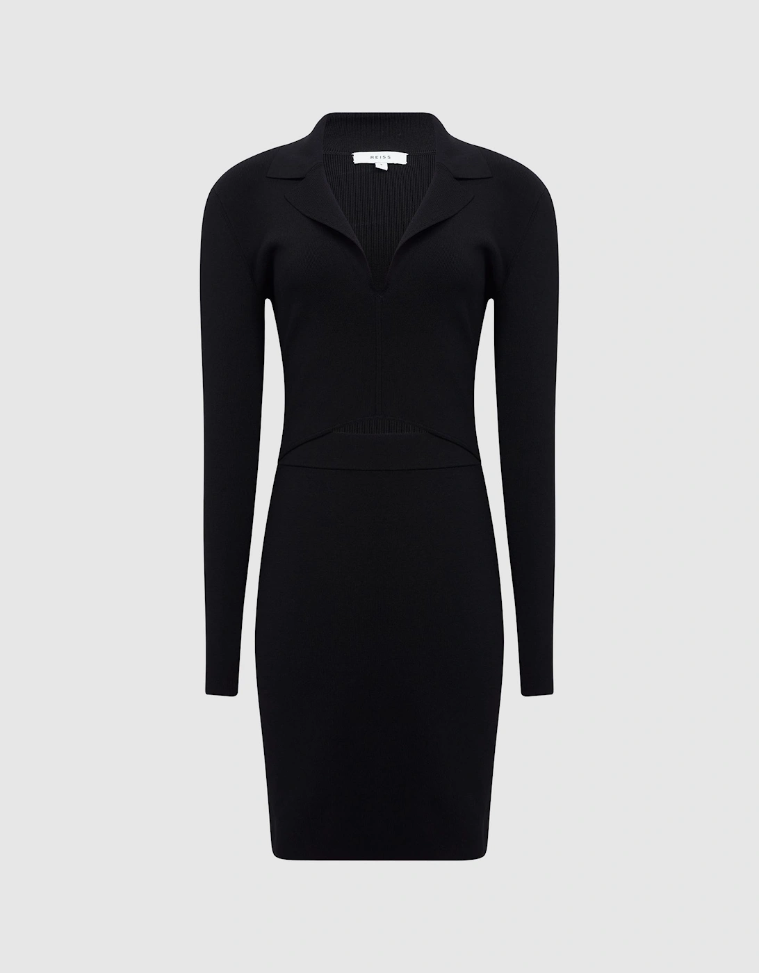 Cut-Out Collared Knitted Bodycon Dress, 2 of 1