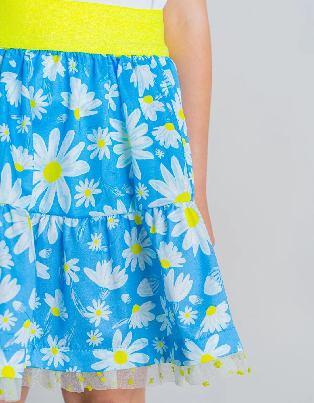 Blue Daisy 3 Piece Bomber Skirt Set