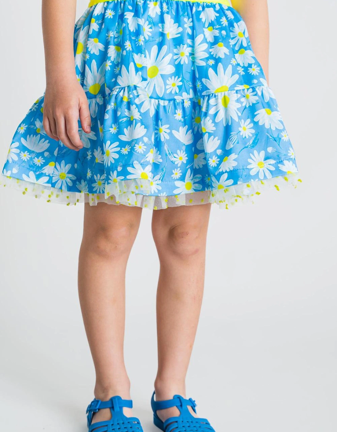 Blue Daisy 3 Piece Bomber Skirt Set