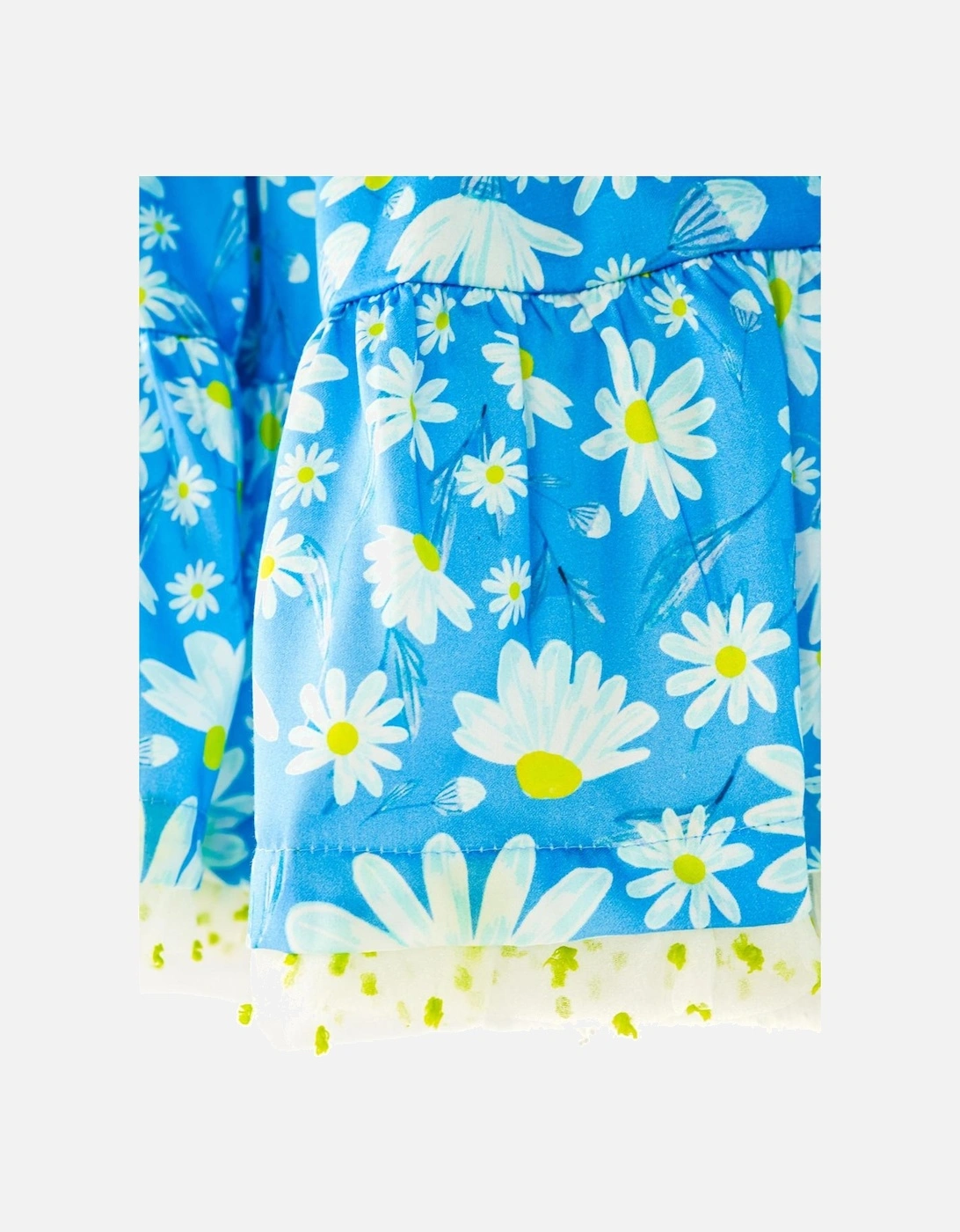 Blue Daisy Puff Sleeve Dress