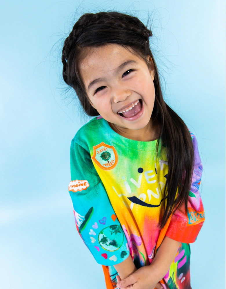 Girls Rainbow World Dress