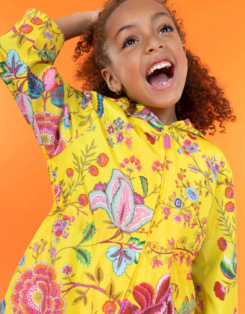 Girls Yellow Floral Summer Coat